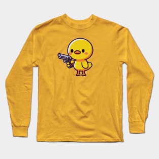 cute duck with a gun Long Sleeve T-Shirt